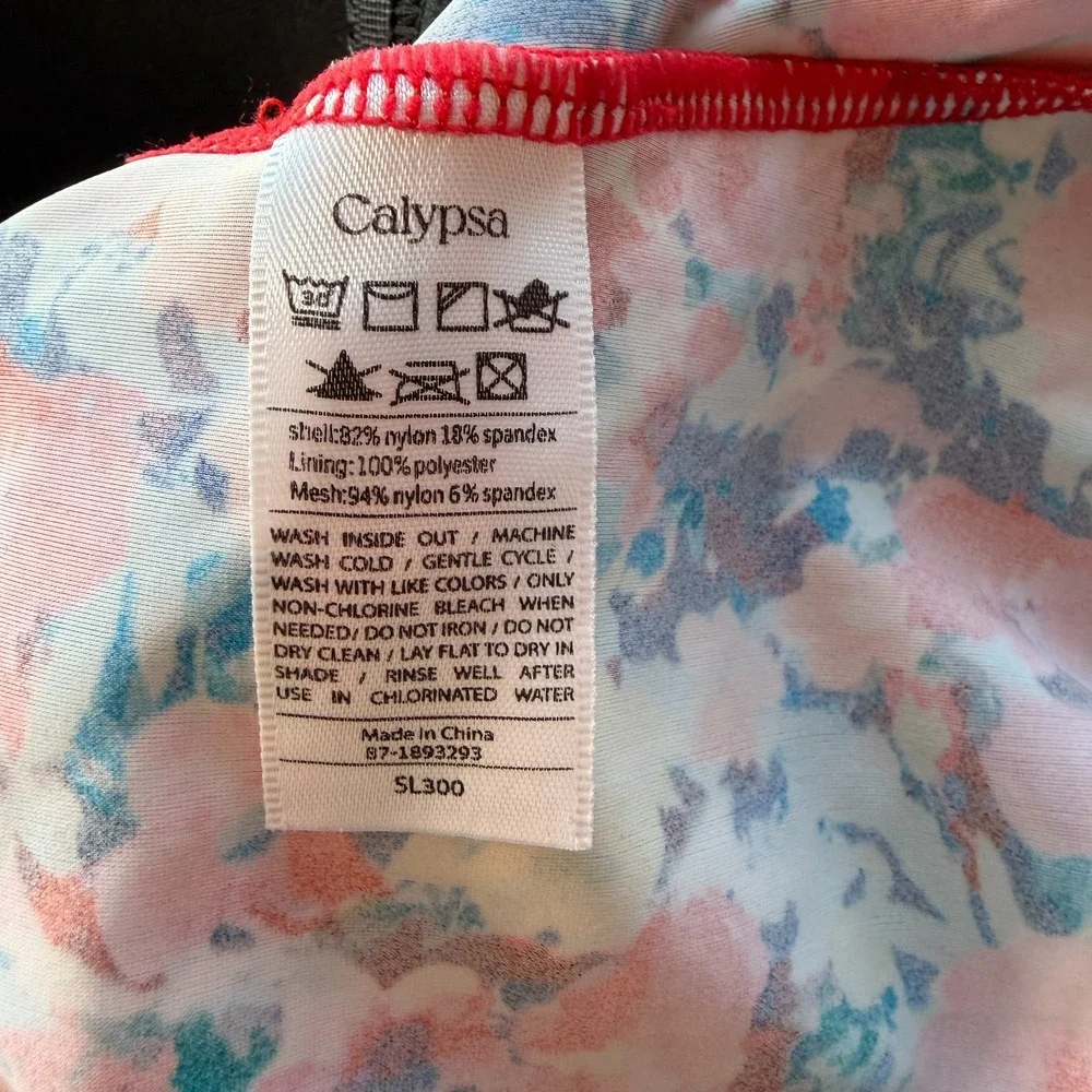 New Calypsa Maya‎ Floral Racerback Tankini Swim Top Plus Size 3X Modest Beach
